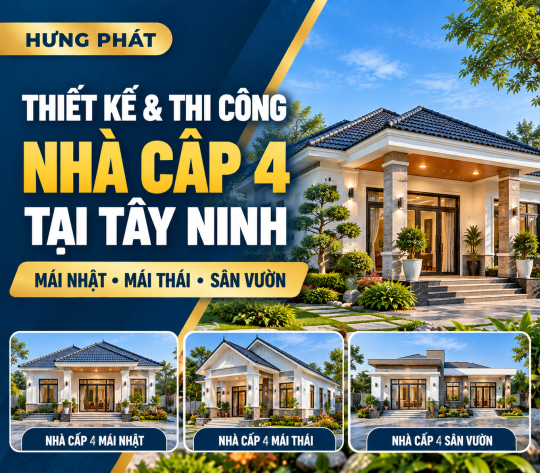 Thiết Kế & Thi Công Nhà Cấp 4 Tại Tây Ninh – Mái Nhật, Mái Thái, Sân Vườn